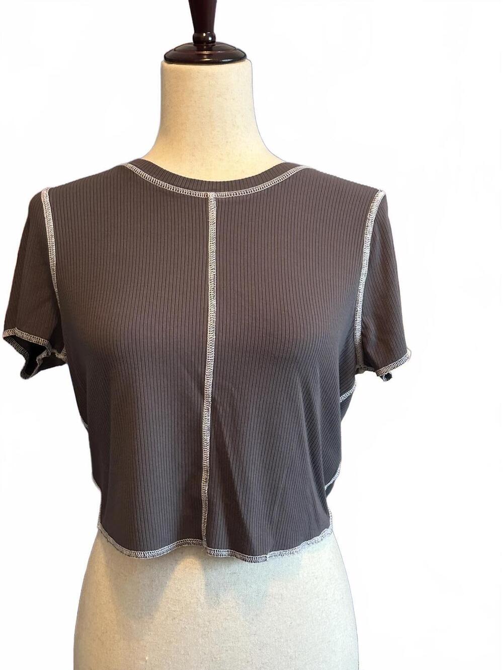 Garage Women's Ribbed Short Sleeve Crop Top XL